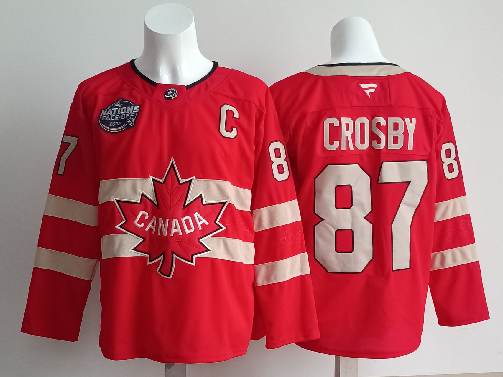 Men Canada #87 Crosby Red 2025 Fanatics Home Premium NHL Jersey style 1->more nhl jerseys->NHL Jersey
